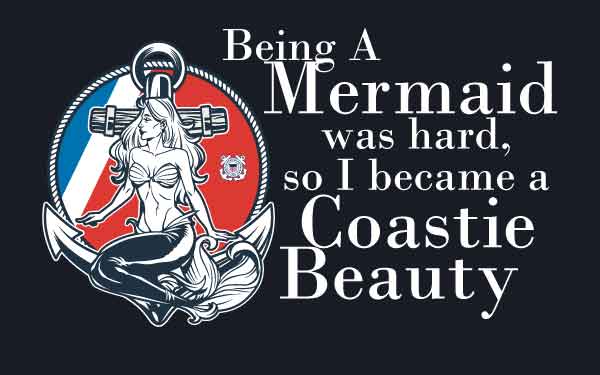 USCG ODU Being A Mermaid Was Hard - Black/Navy - Short-Sleeve T-Shirt