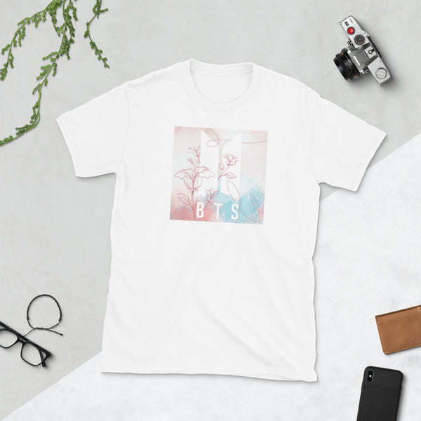 BTS Floral Watercolor Short-Sleeve Unisex T-Shirt