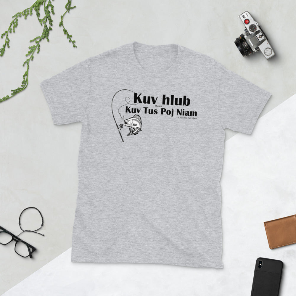 Hmong - Kuv Hlub Kuv Tus Poj Niam -  White / Grey - Short-Sleeve Unisex T-Shirt