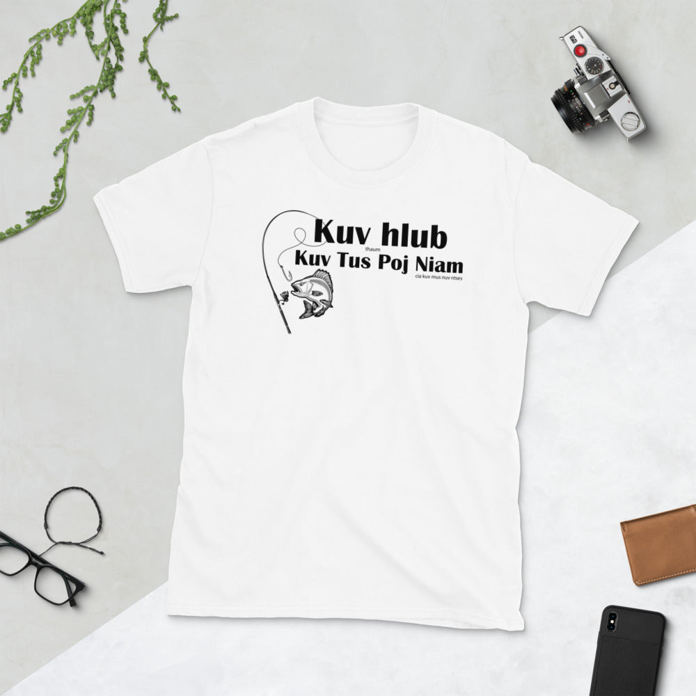 Hmong - Kuv Hlub Kuv Tus Poj Niam -  White / Grey - Short-Sleeve Unisex T-Shirt