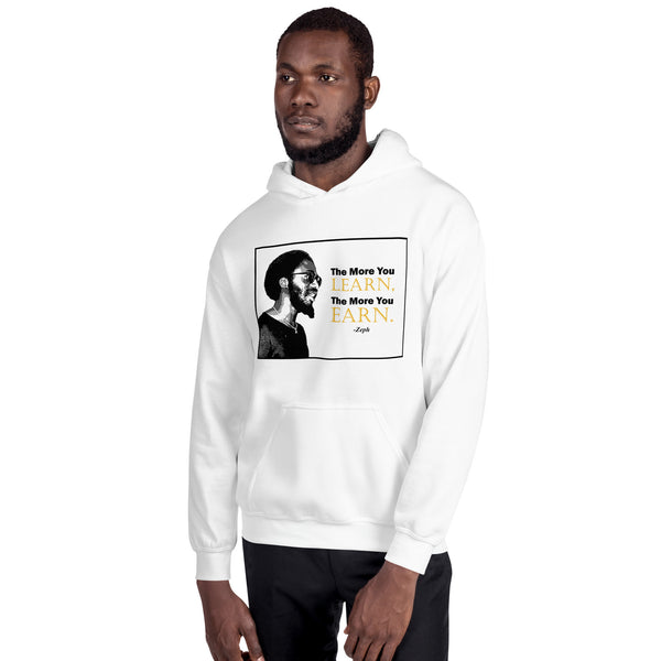 Zeph - The More Your Learn The More You Earn - Unisex Hoodie - White